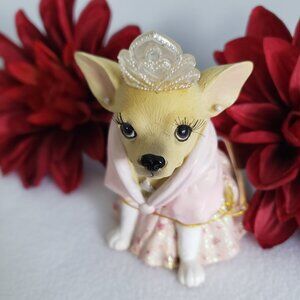 👑🐾 “Aye Chihuahua” Princess Figurine – Pink & Sparkly Adorable! 💖 – $25